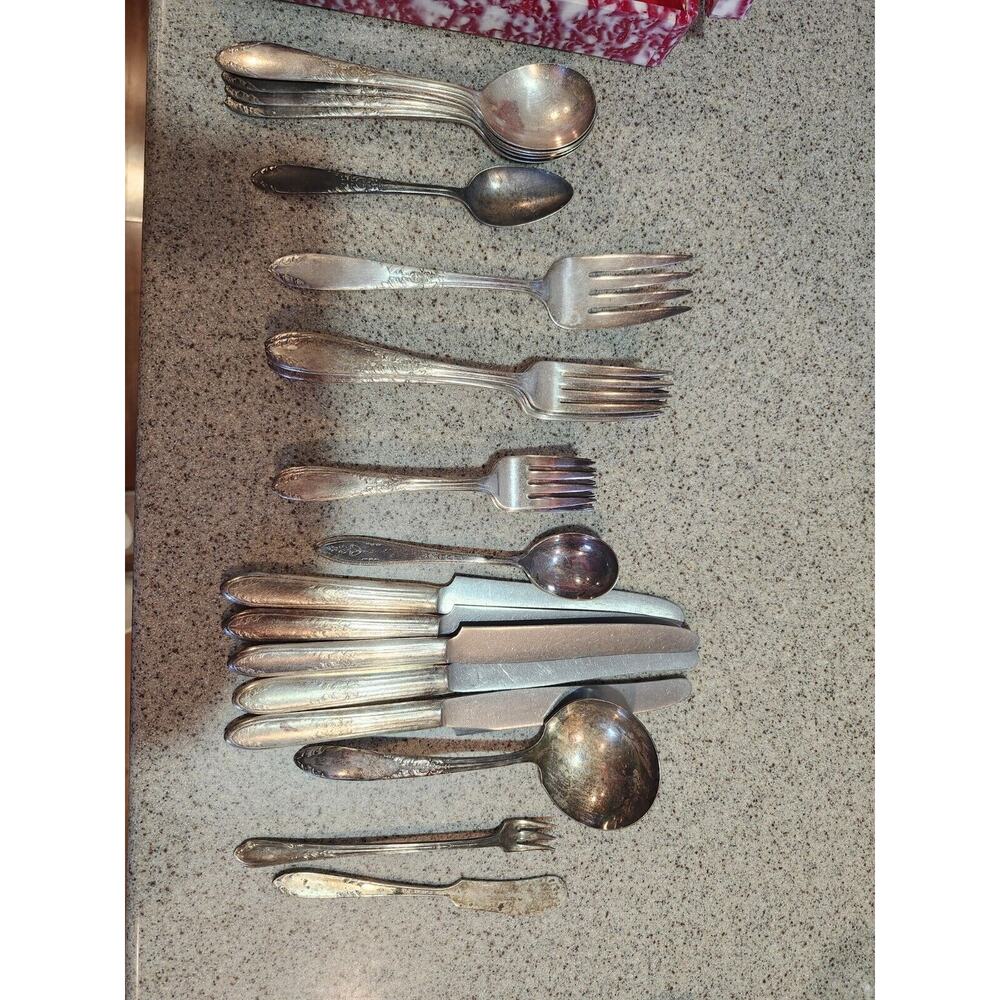 Lot Of Antique National Silver Co. Flatware Silverware And More